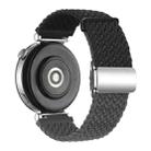 18mm Woven Splicing Color Magnetic Silver Buckle Watch Band(Black Dark Grey) - 2