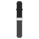 18mm Woven Splicing Color Magnetic Silver Buckle Watch Band(Black Dark Grey) - 3