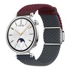 18mm Woven Splicing Color Magnetic Silver Buckle Watch Band(Wine Red Dark Blue) - 1