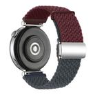 18mm Woven Splicing Color Magnetic Silver Buckle Watch Band(Wine Red Dark Blue) - 2