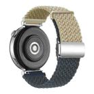 18mm Woven Splicing Color Magnetic Silver Buckle Watch Band(Beige Deep Blue) - 2