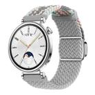 18mm Woven Splicing Color Magnetic Silver Buckle Watch Band(Coral Light Grey) - 1