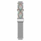18mm Woven Splicing Color Magnetic Silver Buckle Watch Band(Coral Light Grey) - 3
