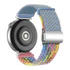 18mm Woven Splicing Color Magnetic Silver Buckle Watch Band(Rock Blue Heartbeat Purple) - 2