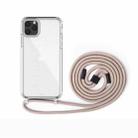For iPhone 11 PC+TPU Transparent All-inclusive Acrylic 2-in-1 Shockproof Phone Protective Case with Lanyard(Apricot) - 1
