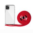 For iPhone 11 PC+TPU Transparent All-inclusive Acrylic 2-in-1 Shockproof Phone Protective Case with Lanyard(Red) - 1