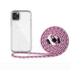 For iPhone 11 Pro PC+TPU Transparent All-inclusive Acrylic 2-in-1 Shockproof Phone Protective Case with Lanyard(Purple Orange Blue) - 1