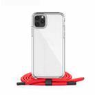 For iPhone 11 Pro Max PC+TPU Transparent All-inclusive Acrylic 2-in-1 Shockproof Phone Protective Case with Lanyard(Red) - 2