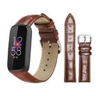 For Fitbit Luxe / Special Edition 12mm xDfind Bamboo Texture Pin Buckle Leather Watch Band(Dark Brown) - 1