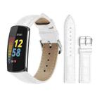 For Fitbit Charge 6 / 5 18mm xDfind Bamboo Texture Pin Buckle Leather Watch Band(White) - 1