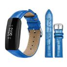 For Fitbit Inspire 2 / Ace 3 14mm xDfind Bamboo Texture Pin Buckle Leather Watch Band(Blue) - 1