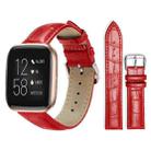 For Fitbit Versa 2/Versa/Versa Lite/Blaze 20mm xDfind Bamboo Texture Pin Buckle Leather Watch Band(Red) - 1