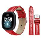 For Fitbit Versa 4 / 3 / Sense2 / 1 20mm xDfind Bamboo Texture Pin Buckle Leather Watch Band(Red) - 1