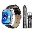 For Huawei Watch Fit 4 Pro / Fit 4 / Fit 3 20mm xDfind Bamboo Texture Pin Buckle Leather Watch Band(Black) - 1
