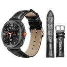 For Samsung Galaxy Watch8 22mm xDfind Bamboo Texture Pin Buckle Leather Watch Band(Black) - 1