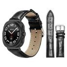 For Samsung Galaxy Watch Ultra 47mm 22mm xDfind Bamboo Texture Pin Buckle Leather Watch Band(Black) - 1