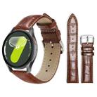 For Samsung Galaxy Watch7 / FE / 6 / 5 / 4 20mm xDfind Bamboo Texture Pin Buckle Leather Watch Band(Dark Brown) - 1