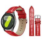 For Samsung Galaxy Watch7 / FE / 6 / 5 / 4 20mm xDfind Bamboo Texture Pin Buckle Leather Watch Band(Red) - 1