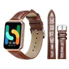 For Samsung Galaxy Fit3 SM-R390 18mm xDfind Bamboo Texture Pin Buckle Leather Watch Band(Dark Brown) - 1