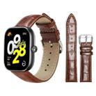 For Xiaomi Smart Band 9 Pro/Redmi Watch 5 20mm xDfind Bamboo Texture Pin Buckle Leather Watch Band(Dark Brown) - 1