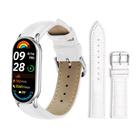 For Xiaomi Smart Band 10 / 9 / 8 / NFC 14mm xDfind Bamboo Texture Pin Buckle Leather Watch Band(White) - 1