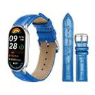 For Xiaomi Smart Band 10 / 9 / 8 / NFC 14mm xDfind Bamboo Texture Pin Buckle Leather Watch Band(Blue) - 1