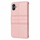 For Samsung Galaxy A07 4G / A06 4G Embossed Stripes Skin Feel Leather Phone Case(Pink) - 3
