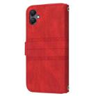 For Samsung Galaxy A07 4G / A06 4G Embossed Stripes Skin Feel Leather Phone Case(Red) - 3