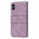 For Samsung Galaxy A07 4G / A06 4G Embossed Stripes Skin Feel Leather Phone Case(Light Purple) - 3
