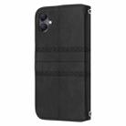 For Samsung Galaxy A07 4G / A06 4G Embossed Stripes Skin Feel Leather Phone Case(Black) - 3