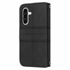 For Samsung Galaxy A17 5G / A26 5G Embossed Stripes Skin Feel Leather Phone Case(Black) - 3