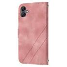 For Samsung Galaxy A07 4G / A06 4G Embossed Line Leather Phone Case with Lanyard(Pink) - 3