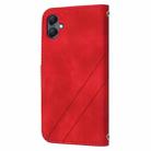 For Samsung Galaxy A07 4G / A06 4G Embossed Line Leather Phone Case with Lanyard(Red) - 3