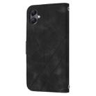 For Samsung Galaxy A07 4G / A06 4G Embossed Line Leather Phone Case with Lanyard(Black) - 3