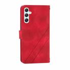For Samsung Galaxy A17 5G / A26 5G Embossed Line Leather Phone Case with Lanyard(Red) - 3