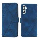 For Samsung Galaxy A17 5G / A26 5G Embossed Line Leather Phone Case with Lanyard(Blue) - 1