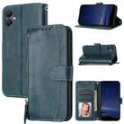 For Samsung Galaxy A07 4G / A06 4G Oil Skin Zipper Wallet Leather Phone Case(Blue) - 1