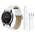 For Garmin Fenix 8/7/6/5 22mm 20mm xDfind Bamboo Texture Pin Buckle Leather Watch Band(White) - 1