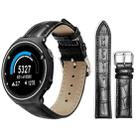 For Garmin Forerunner 220/735/735XT/230/235 20mm xDfind Bamboo Texture Pin Buckle Leather Watch Band(Black) - 1