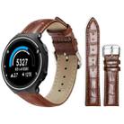 For Garmin Forerunner 220/735/735XT/230/235 20mm xDfind Bamboo Texture Pin Buckle Leather Watch Band(Dark Brown) - 1