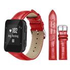 For Garmin Forerunner 35/30/35j 20mm xDfind Bamboo Texture Pin Buckle Leather Watch Band(Red) - 1
