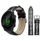For Garmin Forerunner 45/45S/Swim2 18mm xDfind Bamboo Texture Pin Buckle Leather Watch Band(Black) - 1