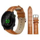 For Garmin Forerunner 45/45S/Swim2 18mm xDfind Bamboo Texture Pin Buckle Leather Watch Band(Light Brown) - 1
