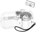 For Samsung Galaxy Buds3 / Buds3 Pro One-piece Holder Wireless Earphones Case with Lanyard(White) - 1