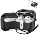 For Samsung Galaxy Buds3 / Buds3 Pro One-piece Holder Wireless Earphones Case with Lanyard(Black White) - 1