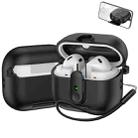 For Samsung Galaxy Buds3 / Buds3 Pro One-piece Holder Wireless Earphones Case with Lanyard(Black) - 1