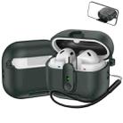 For Samsung Galaxy Buds3 / Buds3 Pro One-piece Holder Wireless Earphones Case with Lanyard(Army Green) - 1