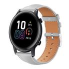 20mm For Honor Watch ES / Magic Watch2 42mm xDfind Flat Head Black Shark Fine Grain Leather Watch Band(Grey) - 1