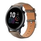 20mm For Honor Watch ES / Magic Watch2 42mm xDfind Flat Head Black Shark Fine Grain Leather Watch Band(Light Grey) - 1