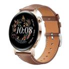 20mm For Huawei Watch GT 4 / GT 3 / GT 2 xDfind Flat Head Black Shark Fine Grain Leather Watch Band(Coffee) - 1
